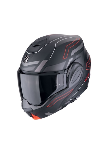 Scorpion Exo-tech Evo Conquer Çene Açılabilir Motosiklet Kaskı Mat Siyah Kırmızı
