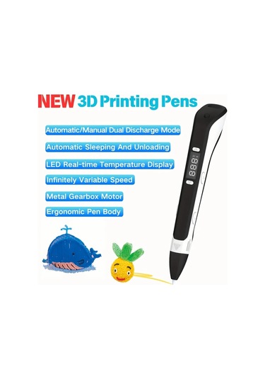 Techbloom 1 Set 3d Yazıcı Kalem Kiti Dıy Çizim Ve Baskı Aracı 3937 İnch 20 Renk Lcd Ekranlı