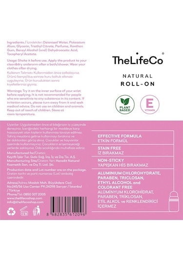 The Lifeco Cherish Kadın Roll-On Deodorant 60 ML