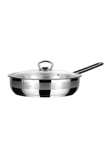 Saphire 26 Cm Çelik Saplı Cam Kapaklı Tava Sap-4790