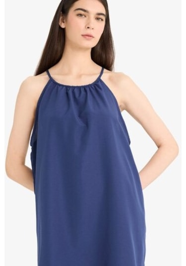 Defacto Yuvarlak Yaka Terry Cotton Mini Plaj Elbisesi-fall İn Love E5102ax25spnv241 Lacivert