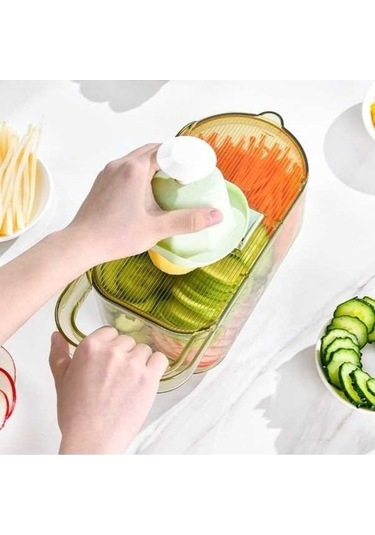 Fastbuy Mutfak El Korumalı 3 Bıçaklı Dilimleyici - Patates Ve Salatalık Kesici Diğer