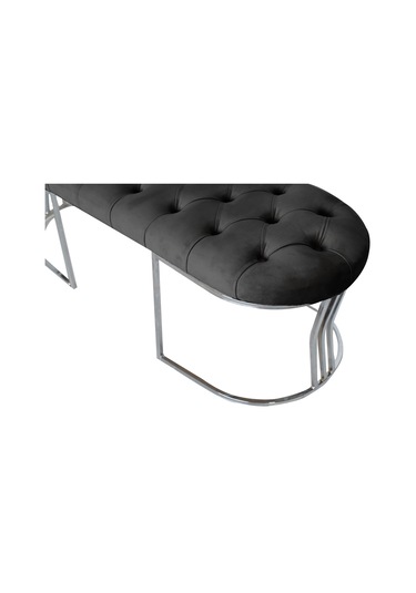 VİEGO SILVER ANTRASİT-Kapitoneli Model Puf&Bench&Koltuk-Oturak-Uzun Makyaj Puff-Yatak Odası Ucu&Önü