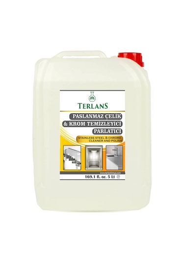 Terlans Asansör Temizleyici Paslanmaz Çelik Krom Parlatıcı 5 L