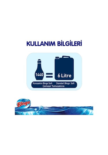 Bingo Soft Konsantre Çamaşır Yumuşatıcısı Sensitive 6 x 1440 ML