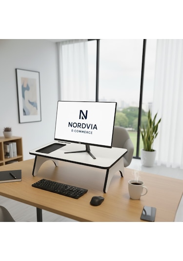 Mdf Monitör Yükseltici Stand Ergonomik Masaüstü Düzenleyici, Laptop & Bilgisayar Monitör Sehpası
