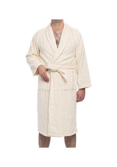 Soley Minerva Extra Yumuşak %100 Pamuk Kadın / Erkek Unisex Bornoz Krem