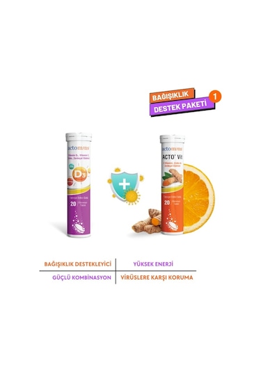 Actomins Acto Vit 20 Efervesan Tablet + Vitamin D3 20 Efervesan Tablet