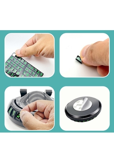 Kenpazar 360 Dönebilen Yapışkanlı Numaratörlü Araç Telefon Tutucu Siyah