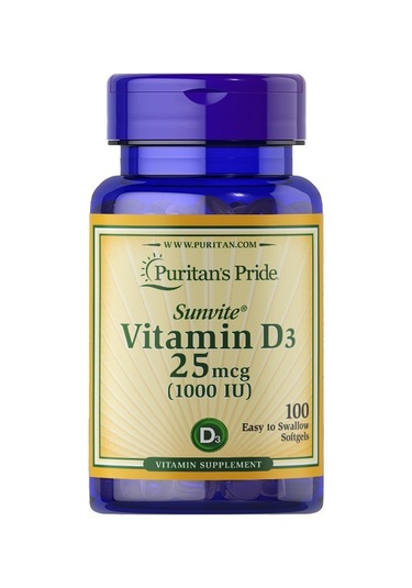 Puritan's Pride Vitamin D3 25 Mcg 1000 Iu 100 Yumuşak Kapsül