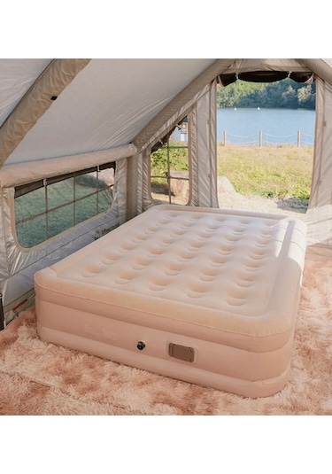 Shufa Şişme Kendinden Elektrikli Pompalı Yatak 152x198x40 Cm Krem
