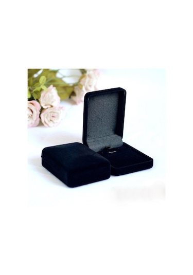 Kadife Siyah Hediye Kolye Kutusu Tkt06 Siyah