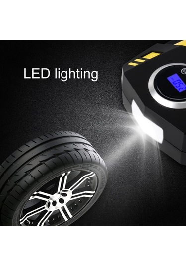Sones Araba 12v Taşınabilir Şişme Silindir Pedalı Dijital Ekran Işıklı Hava Pompası