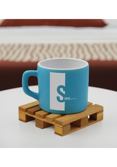 Bk Gift Kişiye Özel İsimli Turkuaz Renkli Middle Çay & Kahve Fincanı-4, Arkadaşa Hediye, Sevgiliye Hediye, Doğum Günü Hediyesi Kobitmeyencom32530 Bk G