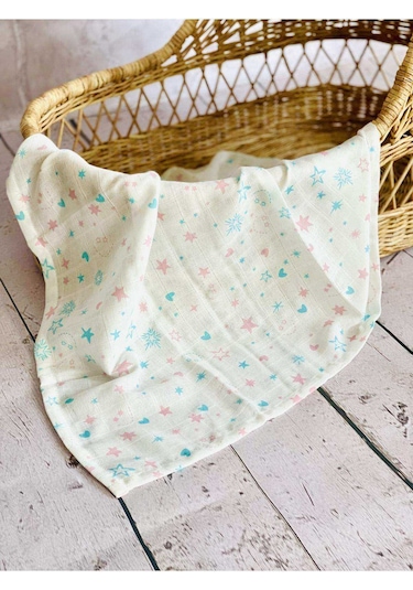 Bambu Çok Amaçlı Müslin Bezi Örtü Battaniye 80X80 Çok Renkli