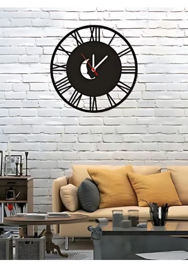 Özel Tasarım Modern Ahşap Duvar Saati Siyah