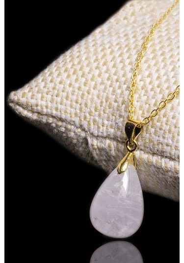 Sertifikalı Gerçek Doğal Kristal Kuvars Taşı Kolye Çok Renkli