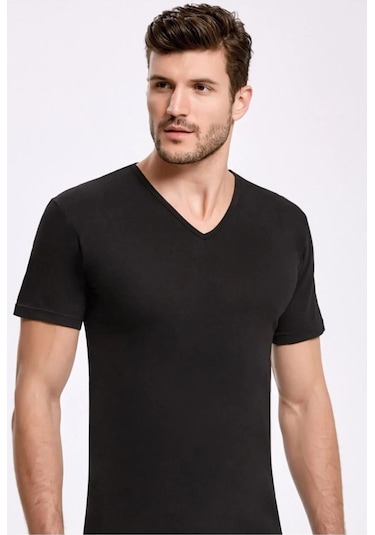 İlke Erkek V Yaka Kısa Kol Fanila Atlet 1012-1013 - 12 Adet 001