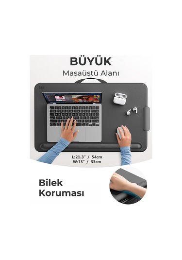 Bix Saiji Gx3 Taşınabilir Laptop Standı 17 İnç Laptop Telefon Uyumlu Katlanabilir Hafif Ergonomik Tasarım Siyah Siyah