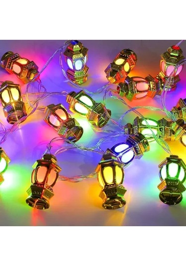 20'li Kandil Feneri Led Işık Rgb, Pilli Çok Renkli