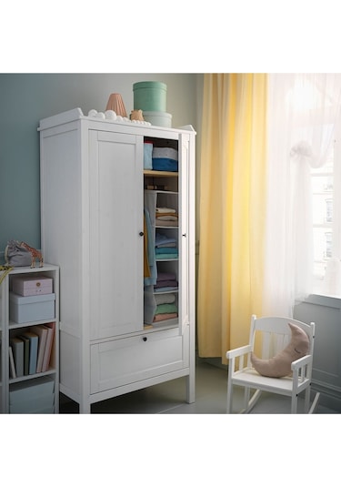 Sundvık Çocuk Gardırobu, Beyaz Renk 80x50x171 Cm Beyaz