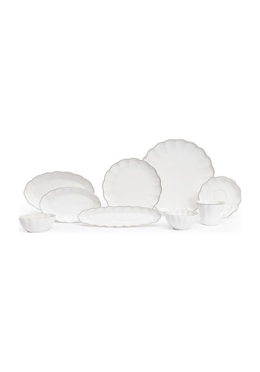 Maxx Doria Flower Platinum 6 Kişilik 29 Parça Kahvaltı Takımı Pa2083 Beyaz