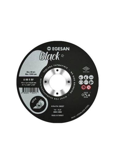 Egesan  115x1x22 Inox Kesme Taşı Black Serisi