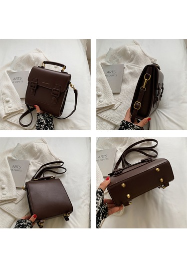 Moveevo Siyah Pu Kumaş Fransız Stili Çapraz Çanta, Çift Omuzlu/torba, Modern Ve Klasik Desen, Geniş İç Mekan, Dayanıklı Malzeme Siyah