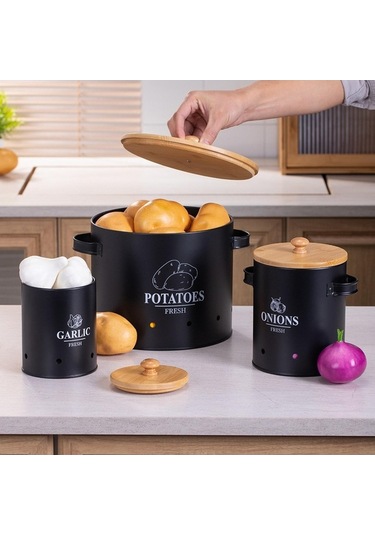 Trendooze Sebze Depolama Kutusu Çiftlik Evi Mutfak Bidonu Ev S Koyu Renk S