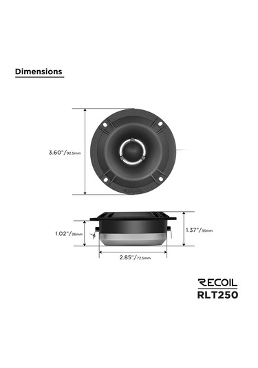 Recoil Rlt250 Slim Bullet Super Tweeter 240w