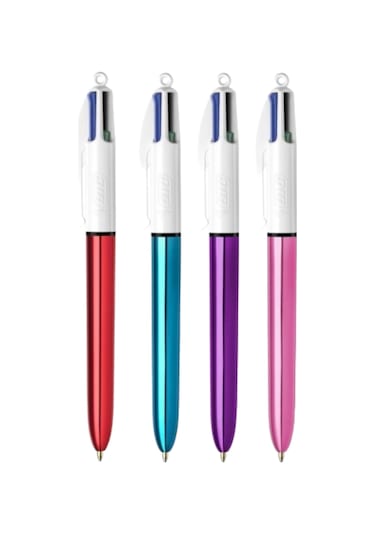 Bıc Dört Renk Medıum Tükenmez Kalem Dört Adet Çok Renkli