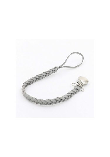 Sones 3 Adet Bebek Emzik Zinciri Deri Dokuma Anti-kopma Zinciri Gri