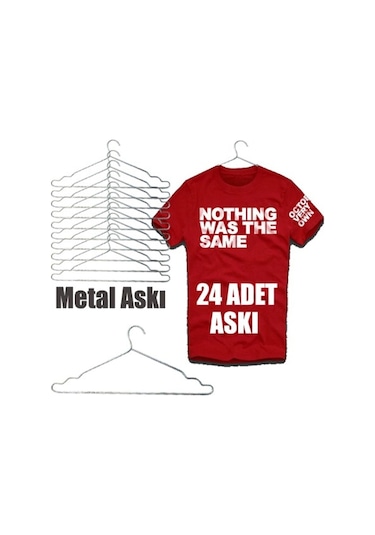 Metal Elbise Askısı Kıyafet Askısı 24Lü Askı 6066 Çok Renkli