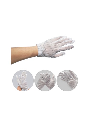 Sones 10 Çift Anti-statik Şeritli Plastik Eldiven, Beden: Standart Beden