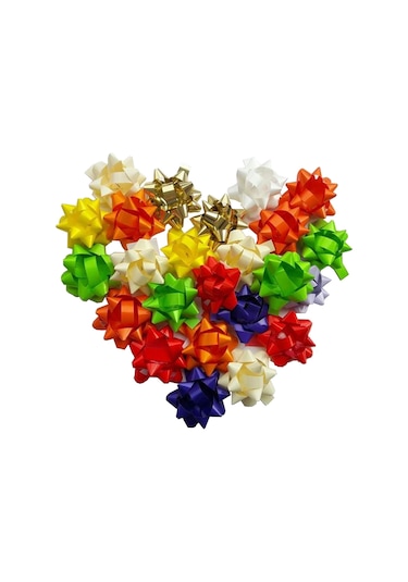 100 Adet Renkli Yapışkanlı Hediye Paketi Süsü