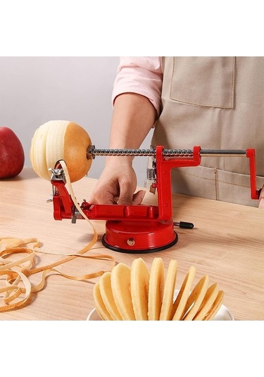 Dancemonkey Cbtx 3'ü 1 Arada Çok Fonksiyonlu Meyve Soyma Dilimleme Makinesi Kırmızı, Meyve Sıkma Ünitesi Dahil Kırmızı