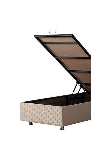 Setaymobilya Diego Tek Kişilik Bej Baza + Başlık + Deluxe Ortopedik Yatak