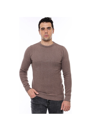 Desenli Bisiklet Yaka Vizon Triko 001