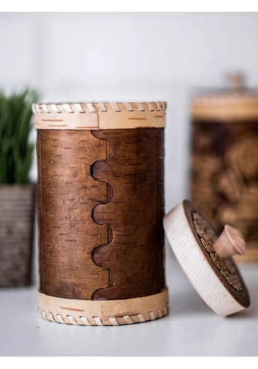 Staratel' Huş Kabuğu Konservesi Kavanozu Tuz Saklama Kabı 162380287