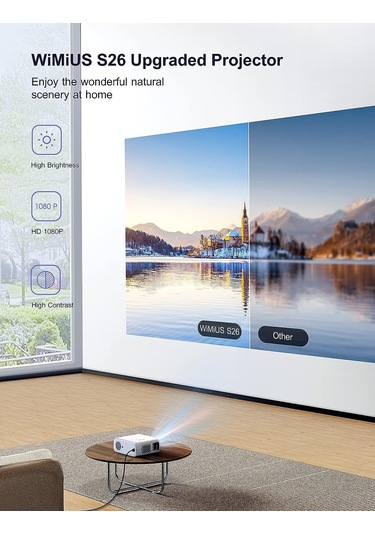 Wimius S26 Wifi-Bluetooth 1080P Film Projektörü