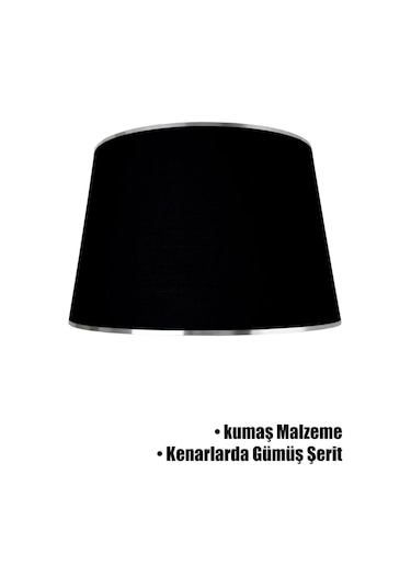 Siyah Gümüş Şeritli Lambader Şapkası Siyah