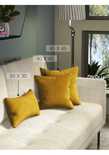 Br Favolli Kadife Dokulu Kadife Çiçeği Rengi Kırlent Kılıfı Dream Serisi Punch Için Uygun Gizli Fermuar Kadife Çiçeği