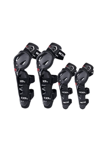 Motosiklet Ve Bisiklet Mafsallı Dizlik Dirseklik Lüx Set Koruma Ce Diz Ve Dirsek Koruma Takım Siyah