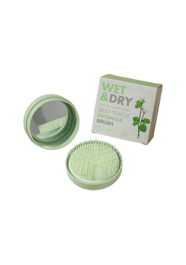 Jzcat Masaj Tarağı Yuvarlak Büküm Kapağı Çift Kullanımlı Ayna Tarağı - Yeşil