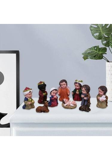 Homyl 10x Doğum Sahnesi Set Heykel İsa Katolik Heykeli Bebek Çok