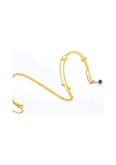 Chavin Zincirli Bele Bağlamalı Taşlı Çelik Göbek Piercing En43Sr