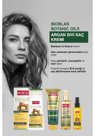 Bioblas Botanic Oils Argan Yağlı Sıvı Saç Kremi 200 Ml Onarıcı Argan Sıvı Saç Bakım Kremi