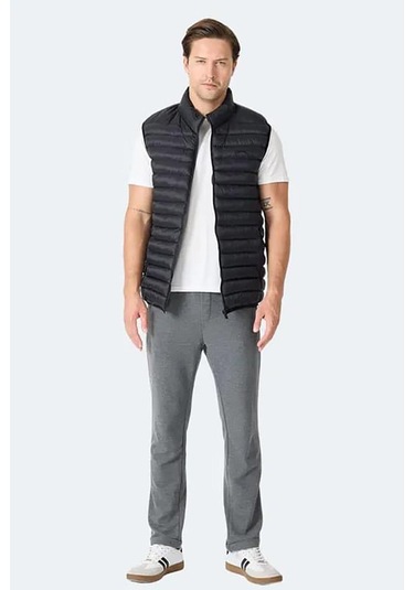 Slazenger Helıx Erkek Fermuar Cepli Siyah Yelek Siyah