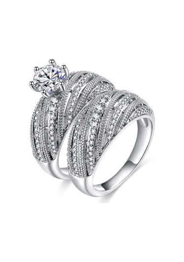 Women Vintage Diamond Wedding Ring, Size:8 Çok Renkli