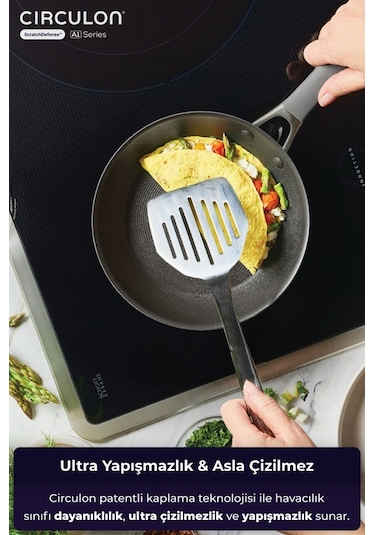 Circulon 22 Cm Kızartma Tavası Gri - Siyah